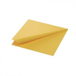 SERVIETTES OUATE 40X40CM 2 PLIS JAUNE COLIS DE 1250