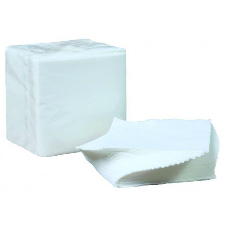 SERVIETTES OUATE BLANCHE 20x20cm 2 Plis COLIS DE 6000