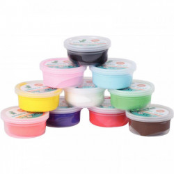 SET 10 POTS PÂTE À MODELER AUTO DURCISSANTE COLORIS ASSORTIS