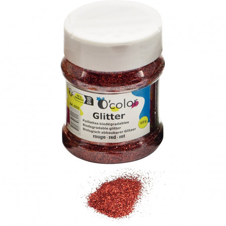 SHAKER DE PAILLETTES BIODÉGRADABLES 100GRAMMES COLORIS ROUGE