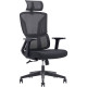 SIÈGE BASCULANT CENTRE BRENT NOIR DOSSIER RESILLE H61XL46CM ASSISE L48XP48CM SUPPORT LOMBAIRE REGLABLE - HAUTEUR ASSISE 41-51 CM
