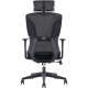 SIÈGE BASCULANT CENTRE BRENT NOIR DOSSIER RESILLE H61XL46CM ASSISE L48XP48CM SUPPORT LOMBAIRE REGLABLE - HAUTEUR ASSISE 41-51 CM