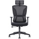 SIÈGE BASCULANT CENTRE BRENT NOIR DOSSIER RESILLE H61XL46CM ASSISE L48XP48CM SUPPORT LOMBAIRE REGLABLE - HAUTEUR ASSISE 41-51 CM
