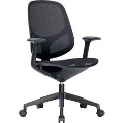SIÈGE FAUTEUIL BASCULANT CENTRE FRESNO NOIR DOSSIER RESILLE H62XL45CM ASSISE L47XP46CM HAUTEUR ASSISE 42-52CM ACCOUDOIRS FIXES