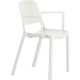 SIEGE FAUTEUIL ELEMENS  prolypropylène BLANC 110KG ASSISE 46CM H82 P51 L61,5 RECYCLABLE 90% RECYCLE AGEC 