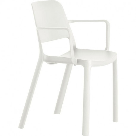SIEGE FAUTEUIL ELEMENS  prolypropylène BLANC 110KG ASSISE 46CM H82 P51 L61,5 RECYCLABLE 90% RECYCLE AGEC 