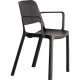 SIEGE FAUTEUIL ELEMENS  prolypropylène NOIR  110KG ASSISE 46CM H82 P51 L61,5 RECYCLABLE 90% RECYCLE AGEC 