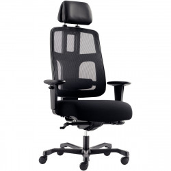 SIEGE FAUTEUIL ERGONOMIQUE 24H MESH SYNCHRONE 4 POSITIONS BLOCAGES DOS RESILLE AVEC SOUTIEN LOMBAIRE REGLABLE EN HAUTEUR NOIR/ A