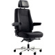 SIEGE FAUTEUIL ERGONOMIQUE 24H SYNCHRONE 4 POSITIONS BLOCAGES DOS TISSU AVEC SOUTIEN LOMBAIRE REGLABLE EN HAUTEUR NOIR/ ASSISE T