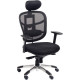 SIEGE FAUTEUIL ERGONOMIQUE BALZAC SYNCHRONE BLOCAGES 5 POSITIONS DOS RESILLE NOIR AVEC RENFORT LOMBAIRE REGLABLE /ASSISE TISSU N