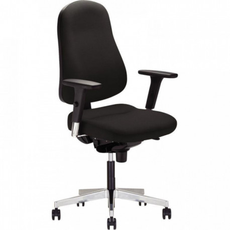 SIEGE FAUTEUIL ERGONOMIQUE BIZZI XXL SYNCHRONE DOS NOIR/ASSISE TISSU NON FEU M1 ET 1021,1 ET 2 NOIR DE L50X P40A47 CM AVEC TRANS