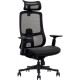 SIEGE FAUTEUIL ERGONOMIQUE CARSON V2 SYNCHRONE BLOCAGES 4 POSITIONS DOS RESILLE NOIR AVEC RENFORT LOMBAIRE REGLABLE HAUTEUR RESI