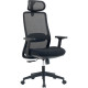 SIEGE FAUTEUIL ERGONOMIQUE CHICAGO SYNCHRONE 3 BLOCAGES DOS RESILLE NOIR/ASSISE TISSU NOIR L53XP44,5CM REGLABLE HAUTEUR 46-56CM