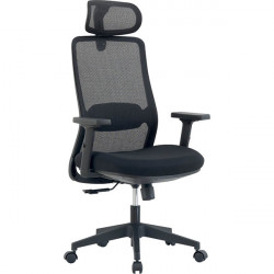 SIEGE FAUTEUIL ERGONOMIQUE CHICAGO SYNCHRONE 3 BLOCAGES DOS RESILLE NOIR/ASSISE TISSU NOIR L53XP44,5CM REGLABLE HAUTEUR 46-56CM