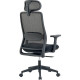 SIEGE FAUTEUIL ERGONOMIQUE CHICAGO SYNCHRONE 3 BLOCAGES DOS RESILLE NOIR/ASSISE TISSU NOIR L53XP44,5CM REGLABLE HAUTEUR 46-56CM