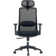 SIEGE FAUTEUIL ERGONOMIQUE CHICAGO SYNCHRONE 3 BLOCAGES DOS RESILLE NOIR/ASSISE TISSU NOIR L53XP44,5CM REGLABLE HAUTEUR 46-56CM