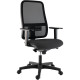 SIEGE FAUTEUIL ERGONOMIQUE COLUMBUS SYNCHRONE DOSSIER FIXE RESILLE AVEC RENFORT LOMBAIRES H62 CM REGLABLE EN NOIR /ASSISE TISSU 