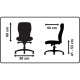 SIEGE FAUTEUIL ERGONOMIQUE DETROIT SYNCHRONE DEBRAYABLE AUTOREGULE 3 POSITIONS DE BLOCAGE DOS TISSU H60 REGLABLE EN HAUTEUR DE 8