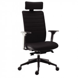 SIEGE FAUTEUILERGONOMIQUE DIRECTION WI WAX TISSU NOIR SYNCHRONE PLUS MULTI POSITIONS DOSSIER FIXE H 63,5 CM /ASSISE L 50.5XP 40 