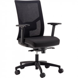 SIEGE FAUTEUIL ERGONOMIQUE ELEGANZE SYNCHRONE 4 BLOCAGES DOS NOIR/ASSISE NOIR TISSU DE L50XP45,5 CM REGLABLE HAUTEUR 46,5-59,5CM
