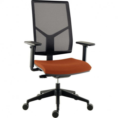 SIEGE FAUTEUIL ERGONOMIQUE LISE MESH SYNCHRONE AUTOREGULE 5 BLOCAGES DOS NOIR/ASSISE L50XP45,5CM REGLABLE HAUTEUR 40,5-52,5CM