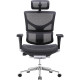 SIEGE FAUTEUIL ERGONOMIQUE MEMPHIS TRANSLATION ASSISE ACCOUDOIRS 4D TETIERE 2D DOS/ASSISE RESILLE NOIR SOUTIEN LOMBAIRE