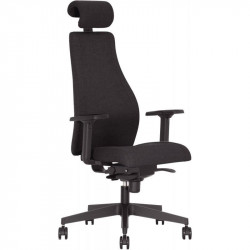 SIEGE FAUTEUIL ERGONOMIQUE MOSS SYNCHRONE AUTOREGULE 5 POSITIONS DE BLOCAGE DOS TISSU NOIR/ASSISE TISSU NON FEU M1 ET 1021,1 ET 