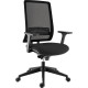 SIEGE FAUTEUIL ERGONOMIQUE OMAHA SYNCHRONE DOSSIER FIXE RESILLE AVEC RENFORT LOMBAIRES H61 CM REGLABLE EN NOIR /ASSISE TISSU NOI