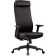 SIEGE FAUTEUIL ERGONOMIQUE OSLO 55X CUIR NOIR SYNCHRONE BLOCAGE 3 POSITIONS DOSSIER REGLABLE EN HAUTEUR H73 CM /ASSISE L 49 X P4