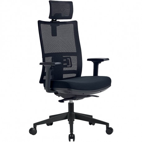SIEGE FAUTEUIL ERGONOMIQUE TEXAS SYNCHRONE 3 BLOCAGES DOS RESILLE REGLABLE HAUTEUR NOIR/ASSISE AVEC TRANSLATION REGLABLE HAUTEUR