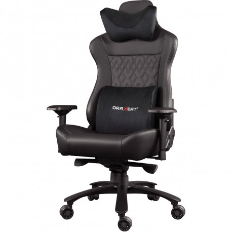 SIEGE FAUTEUIL GAMING BASCULANT CENTRE ORAXEAT MX850 SIMILI CUIR MICROPERFORE POUR UNE AERATION OPTIMALE NOIR DOSSIER FIXE SUPPO