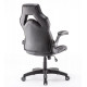 SIEGE FAUTEUIL GAMING NOIR ET GRIS DOSSIER CONTACT PERMANENT ACCOUDOIRS RABATTABLES  