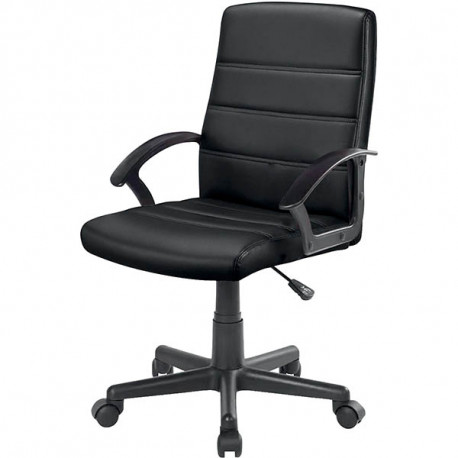 SIEGE FAUTEUIL HARVEY EN POLYURETHANE NOIR BASCULANT CENTRE DOSSIER FIXE H 63CM /ASSISE L 48XP48CM HAUTEUR DE 46 A 56 CM ACCOUDO