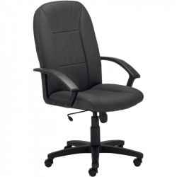 SIEGE FAUTEUIL MEFISTO SIMILI CUIR NOIR BASCULANT CENTRE DOSSIER FIXE H71 CM /ASSISE L 49XP 46 CM HAUTEUR DE 40 A 52 CM NOIR ACC