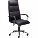 SIEGE FAUTEUIL SIENNE CROUTE DE CUIR NOIR BASCULANT CENTRE DOSSIER FIXE H 65CM /ASSISE L 48XP 45 CM HAUTEUR DE 38 A 52 CM NOIR A