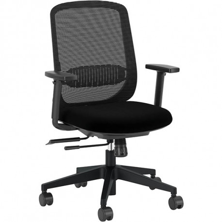 SIÈGE FAUTEUIL SYNCHRONE BLOCAGE 5 POSITIONS MIAMI NOIR DOSSIER RESILLE H62XL45 ASSISE L50XP45 CM HAUTEUR ASSISE DE 42 A 52CM