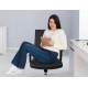 SIEGE ROTATIF FAUTEUIL SIMILI CUIR NOIR ASSISE AJUSTABLE