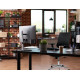 SIEGE ROTATIF FAUTEUIL SIMILI CUIR NOIR ASSISE AJUSTABLE