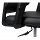 SIEGE ROTATIF FAUTEUIL SIMILI CUIR NOIR ASSISE AJUSTABLE