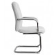 SIEGE VISITEUR FAUTEUIL SIMILI CUIR BLANC PIEDS