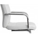 SIEGE VISITEUR FAUTEUIL SIMILI CUIR BLANC PIEDS