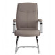 SIEGE VISITEUR FAUTEUIL SIMILI CUIR GRIS PIEDS