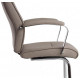 SIEGE VISITEUR FAUTEUIL SIMILI CUIR GRIS PIEDS