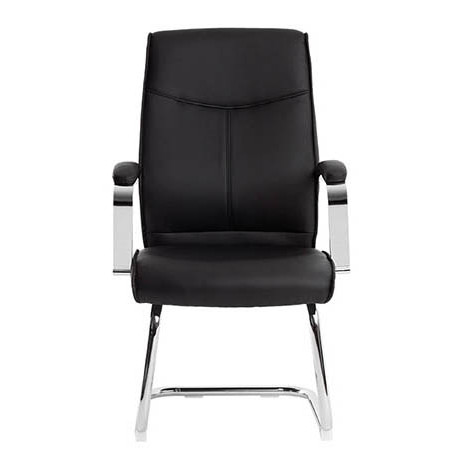 SIEGE VISITEUR FAUTEUIL SIMILI CUIR NOIR PIEDS