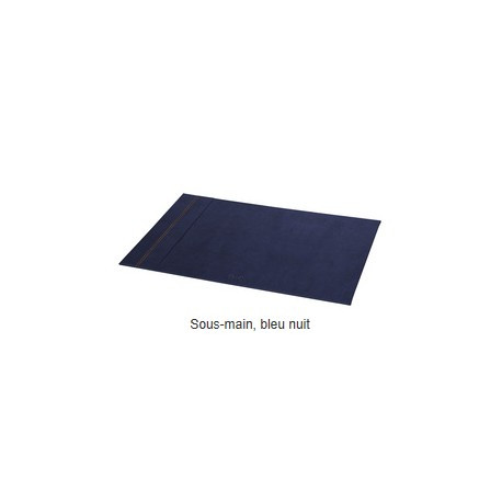 SOUS MAIN SIMILU CUIR L600X400XRABAT SUR LA GAUCHE BLEU NUIT 19448 