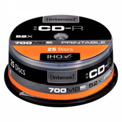 SPINDLE DE 25 CD-R IMPRIMABLES INTENSO 700 MO 52X