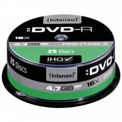 SPINDLE DE 25 DVD-R IMPRIMABLE INTENSO 4,7 GO 16X
