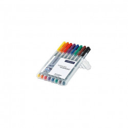 STAEDTLER BOX 8 FEUTRES LUMOCOLOR SOLUBLES MOY ASSORTIS STAEDTLE 315 WP8
