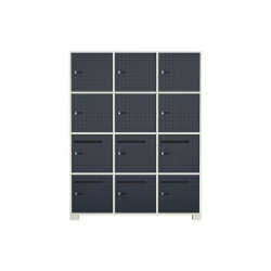 STRUCTURE RANGEMENT 12 CASES FAB FR P43,2XL120XH149,1CM  MELAMINE BLANC GAR 5ANS