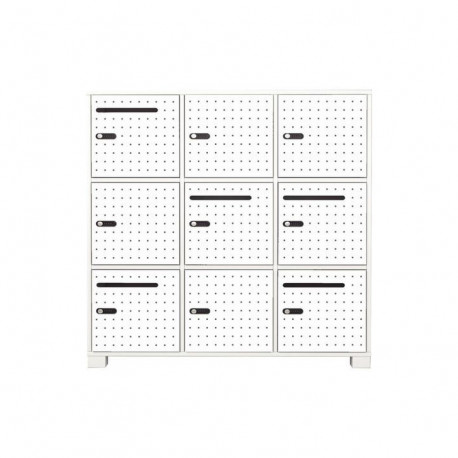 STRUCTURE RANGEMENT 9 CASES FAB FR MELAMINE BLANC GAR 5ANS